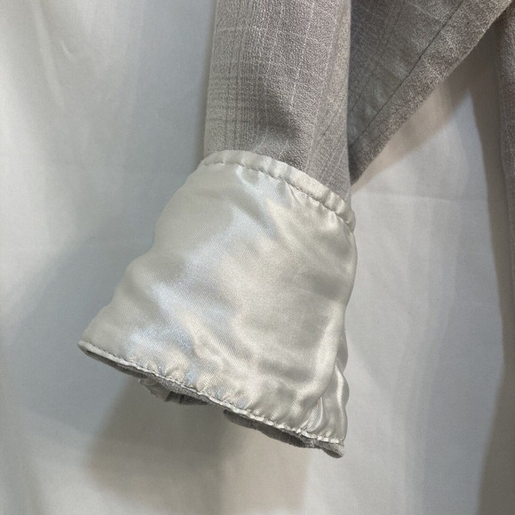 Vintage ROPER Pearl Snap Western L/S Shirt Silver Threads / Satin Accents Sz XL - Picture 7 of 8